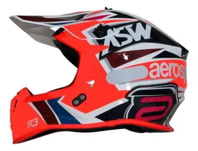 マル Capacete ASW R3 Takker Marinho/Branco/Laranja/Pink - Spinelli